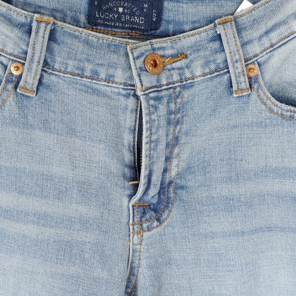 Lucky Brand Womens 4/27 Sienna Cigarette Light Blue Distressed Jeans - Picture 3 of 6